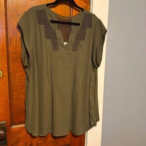 Olive Green Casual Top